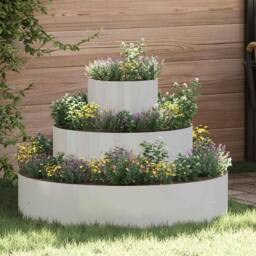 Berkfield Home Metal Planter Stainless steel Large Durable Planter Cylindrical in Silver - thumbnail 2
