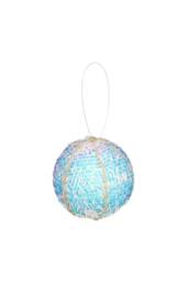 KDMD Iridescent Blue Sequin Covered Bauble 12cm 2 Pack - thumbnail 1