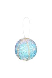 KDMD Iridescent Blue Sequin Covered Bauble 12cm 2 Pack - thumbnail 2