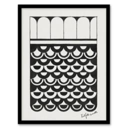 Artery8 Geometric Ornament of Scales De Mesquita Framed Wall Art Print in White - Size: A4 - thumbnail 1