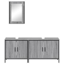 Berkfield Home 3 Piece Bathroom Furniture Set Grey Sonoma Engineered Wood - thumbnail 6