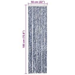 Berkfield Home Insect Curtain Blue, White & Silver 56x185 cm Chenille - thumbnail 7