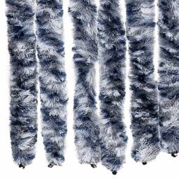 Berkfield Home Insect Curtain Blue, White & Silver 56x185 cm Chenille - thumbnail 5