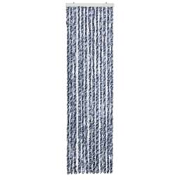 Berkfield Home Insect Curtain Blue, White & Silver 56x185 cm Chenille - thumbnail 1
