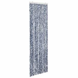 Berkfield Home Insect Curtain Blue, White & Silver 56x185 cm Chenille - thumbnail 3