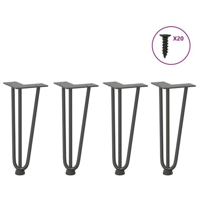 Berkfield Home Hairpin Table Legs 4 pcs Anthracite 30 cm Solid Steel in Charcoal - image 1