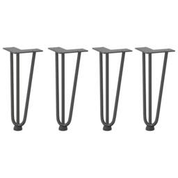 Berkfield Home Hairpin Table Legs 4 pcs Anthracite 30 cm Solid Steel in Charcoal - thumbnail 2