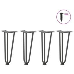 Berkfield Home Hairpin Table Legs 4 pcs Anthracite 30 cm Solid Steel in Charcoal - thumbnail 1