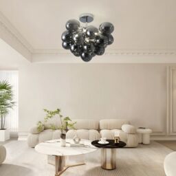 Garwarm 4 Light 40cm Modern Sputnik Glass Bubble Semi Flush Mount in Black - thumbnail 7
