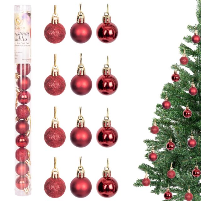 Shatchi BAUBLES DARK RED 3CM 24PCS SET PVC - image 1