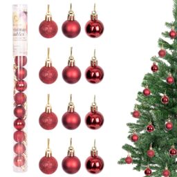 Shatchi BAUBLES DARK RED 3CM 24PCS SET PVC - thumbnail 1