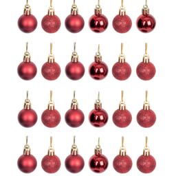 Shatchi BAUBLES DARK RED 3CM 24PCS SET PVC - thumbnail 2