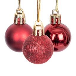 Shatchi BAUBLES DARK RED 3CM 24PCS SET PVC - thumbnail 3