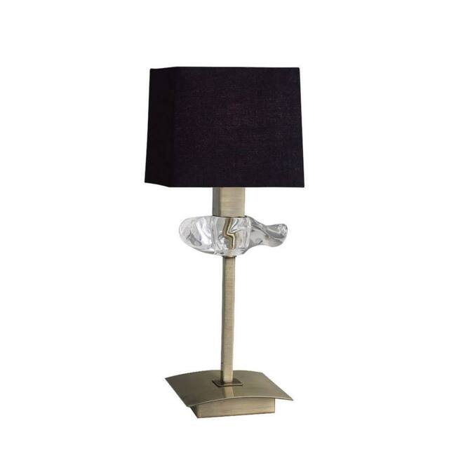 Netlighting Akira Table Lamp 1 Light E14 Antique Brass With Black Shade in Bronze - image 1