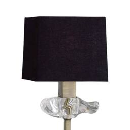 Netlighting Akira Table Lamp 1 Light E14 Antique Brass With Black Shade in Bronze - thumbnail 3