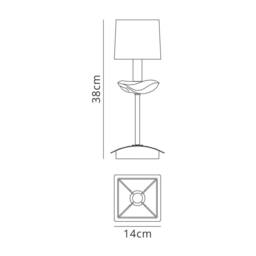 Netlighting Akira Table Lamp 1 Light E14 Antique Brass With Black Shade in Bronze - thumbnail 5