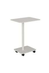 Living and Home Modern Minimalist C Shaped Side Table with Lockable Wheels in White - thumbnail 4