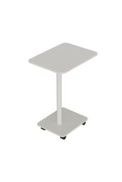 Living and Home Modern Minimalist C Shaped Side Table with Lockable Wheels in White - thumbnail 3