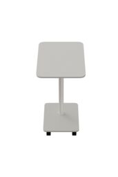 Living and Home Modern Minimalist C Shaped Side Table with Lockable Wheels in White - thumbnail 7