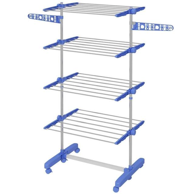 Havendro 4-Tier Large Clothes Airer Stainless Steel Clothes Drying in Blue - image 1