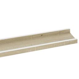 Berkfield Home Wall Shelves 4 pcs White & Sonoma Oak 100x9x3 cm in Light Beige - Size: 100 x 9 x 3 cm - thumbnail 7