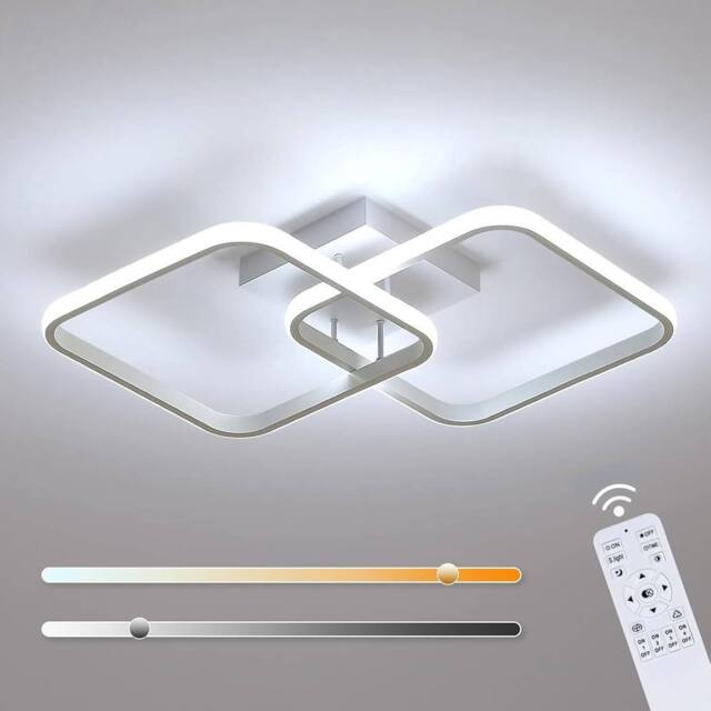 Goeco LED Ceiling Light, Dimmable, 50W, with Remote Control, for Bedroom in White - image 1