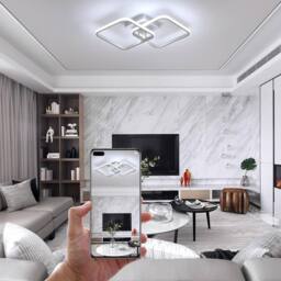 Goeco LED Ceiling Light, Dimmable, 50W, with Remote Control, for Bedroom in White - thumbnail 6