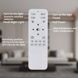 Goeco LED Ceiling Light, Dimmable, 50W, with Remote Control, for Bedroom in White - thumbnail 8