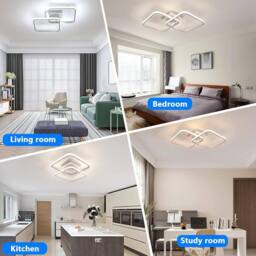 Goeco LED Ceiling Light, Dimmable, 50W, with Remote Control, for Bedroom in White - thumbnail 7