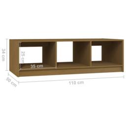 Berkfield Home Coffee Table Honey Brown 110x50x34 cm Solid Pinewood - Size: 110 x 50 x 34 cm - thumbnail 8