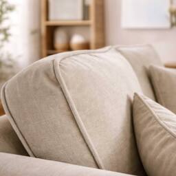 Furnishings For Less UK Ascot Large 3 Seater Sofa Chenille Fabric Beige Couch - thumbnail 3