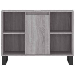Berkfield Home Durable Bathroom Cabinet Grey Sonoma 80x33x60 cm Engineered Wood - Size: 80 x 33 x 60 cm - thumbnail 6