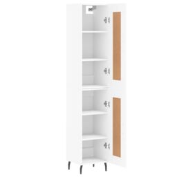 Berkfield Home Highboard White 34.5x34x180 cm Engineered Wood - thumbnail 4