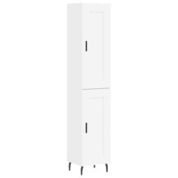 Berkfield Home Highboard White 34.5x34x180 cm Engineered Wood - thumbnail 2