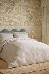 Sanderson 'Summer Scallop' Cotton Duvet Cover Set in Lavender - Size: Super King