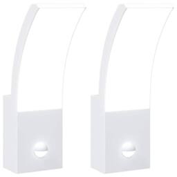 Berkfield Home Outdoor LED Wall Lights with Sensors 2pcs White Die-cast Aluminium - thumbnail 2