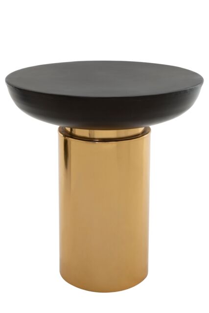 Orsina Black & Gold Side Table, Retro Modern Round Metal Table With Contrasting Finish, Iron Accent Table - image 1