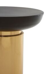 Orsina Black & Gold Side Table, Retro Modern Round Metal Table With Contrasting Finish, Iron Accent Table - thumbnail 6