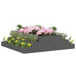 Berkfield Home Planter Grey 110x110x27 cm Solid Wood Pine - Size: 110 x 110 x 27 cm - thumbnail 1