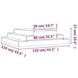 Berkfield Home Planter Grey 110x110x27 cm Solid Wood Pine - Size: 110 x 110 x 27 cm - thumbnail 7