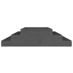 Berkfield Home Planter Grey 110x110x27 cm Solid Wood Pine - Size: 110 x 110 x 27 cm - thumbnail 4