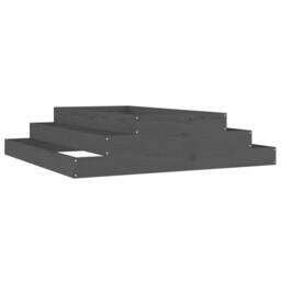 Berkfield Home Planter Grey 110x110x27 cm Solid Wood Pine - Size: 110 x 110 x 27 cm - thumbnail 3