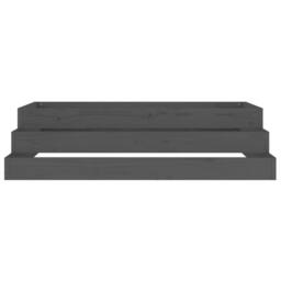 Berkfield Home Planter Grey 110x110x27 cm Solid Wood Pine - Size: 110 x 110 x 27 cm - thumbnail 5
