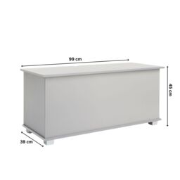 Home Source Ottoman Storage Chest Toy Bedding or Blanket Box Large Wooden Home in Grey - thumbnail 7