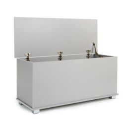 Home Source Ottoman Storage Chest Toy Bedding or Blanket Box Large Wooden Home in Grey - thumbnail 5