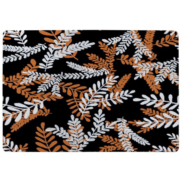Benjamin Tate Design White & Orange Olive Leaves Rug in Natural - Size: Large - image 1