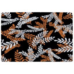 Benjamin Tate Design White & Orange Olive Leaves Rug in Natural - Size: Large - thumbnail 1