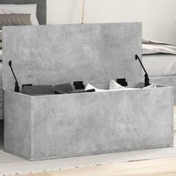 Berkfield Home Storage Box Concrete Grey 90x35x35 cm Engineered Wood - Size: 90 x 35 x 35 cm - thumbnail 2