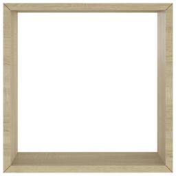 Berkfield Home Wall Cube Shelves 3 pcs Sonoma Oak in Light Brown - thumbnail 7