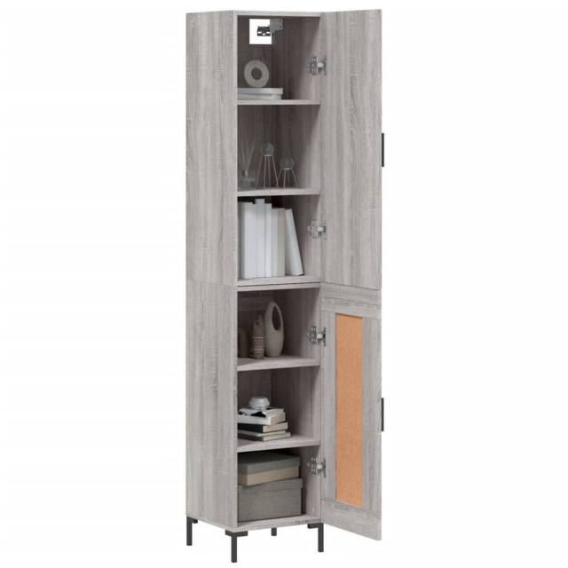 Berkfield Home Highboard Grey Sonoma 34.5x34x180 cm Engineered Wood - image 1